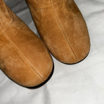 By Far Brand New Camel Suede Zippered Ankle Boots 38