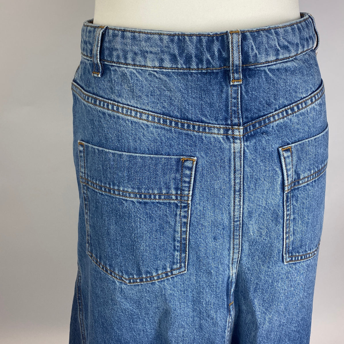 Me&Em New £165 Denim Insert Midi Skirt S