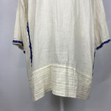 Isabel Marant Etoile Ivory & Blue Embroidered Muslin Tunic Dress M