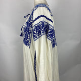 Isabel Marant Etoile Ivory & Blue Embroidered Muslin Tunic Dress M