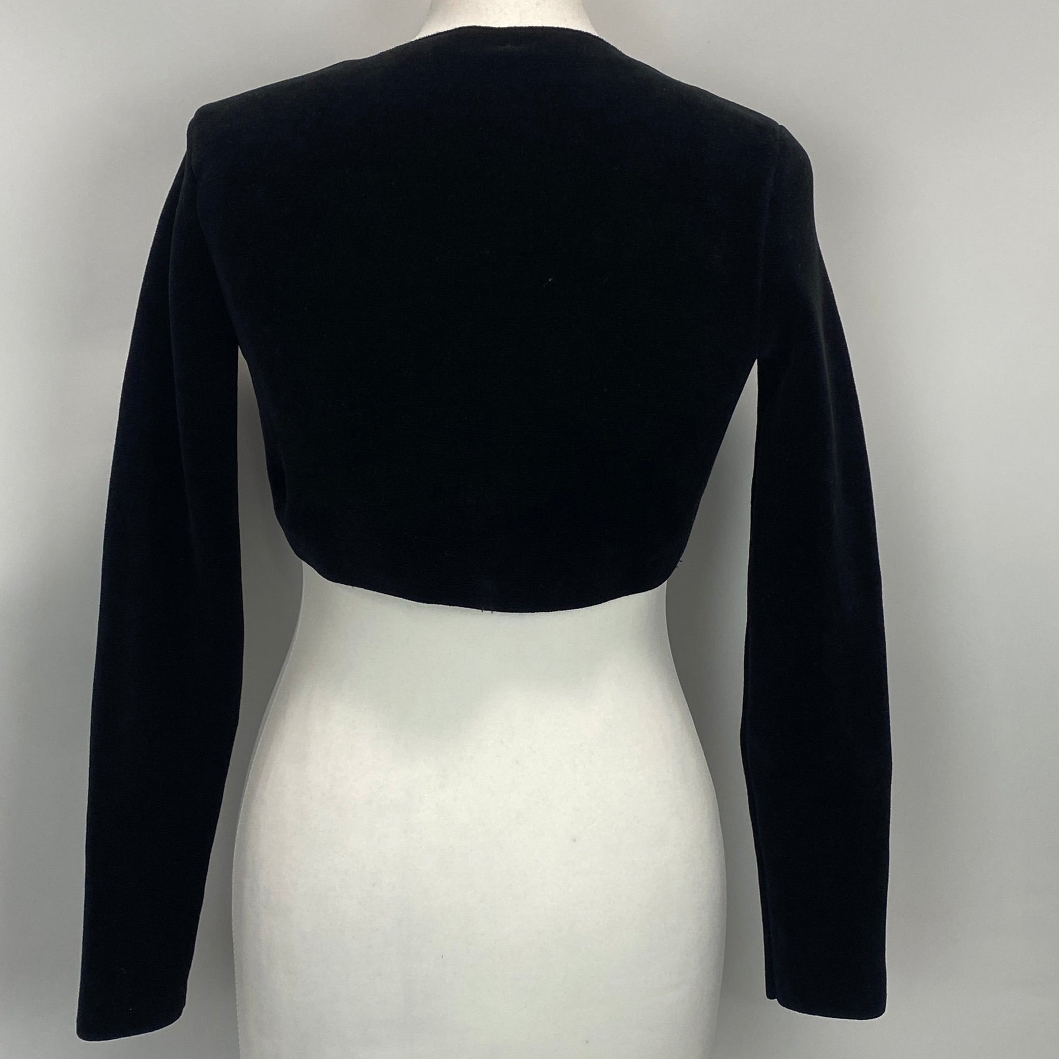 Alexander Wang $595 Black Velvet Cropped Cardigan S