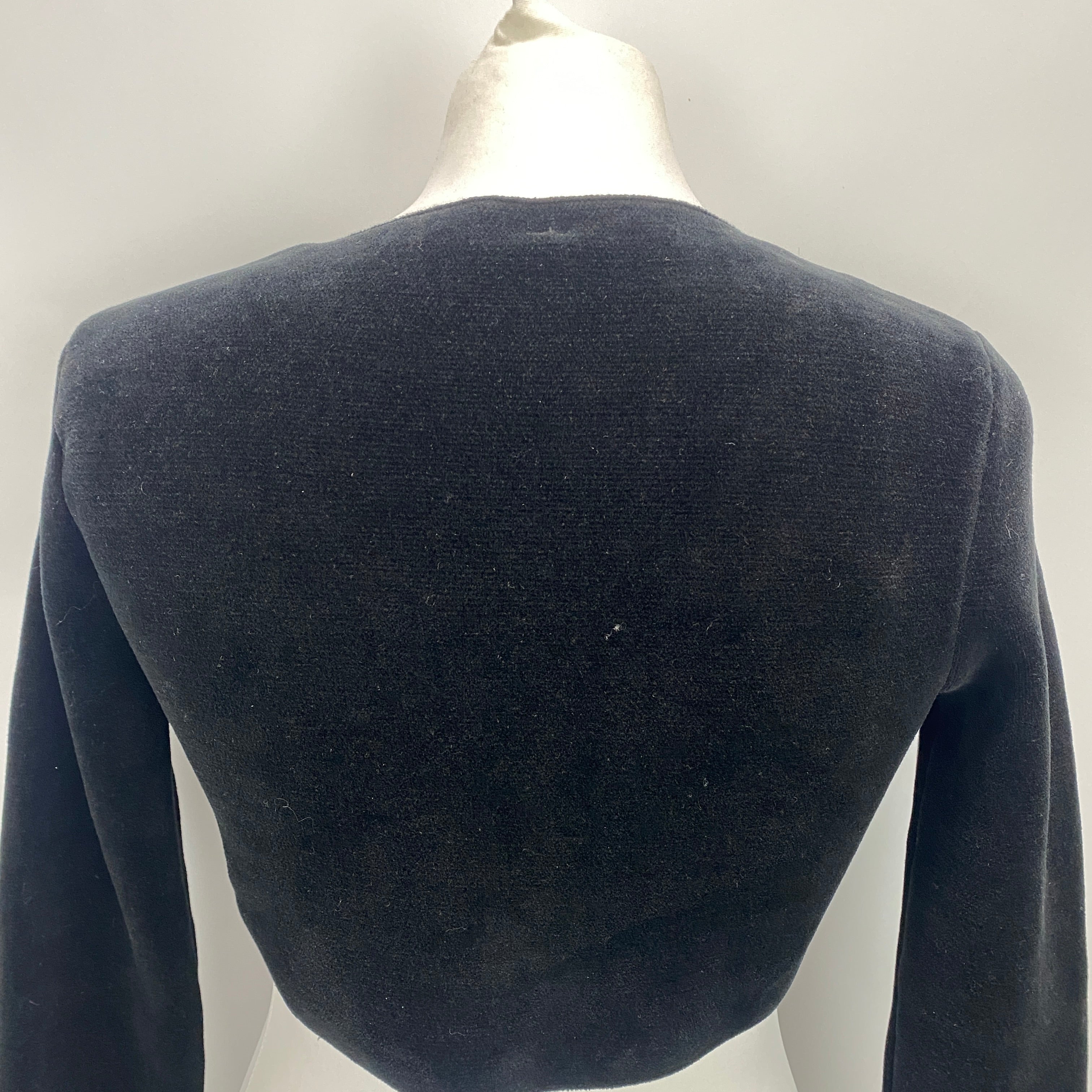 Alexander Wang $595 Black Velvet Cropped Cardigan S