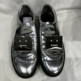 Acne Studios Silver Leather Logo Face Trainers 37