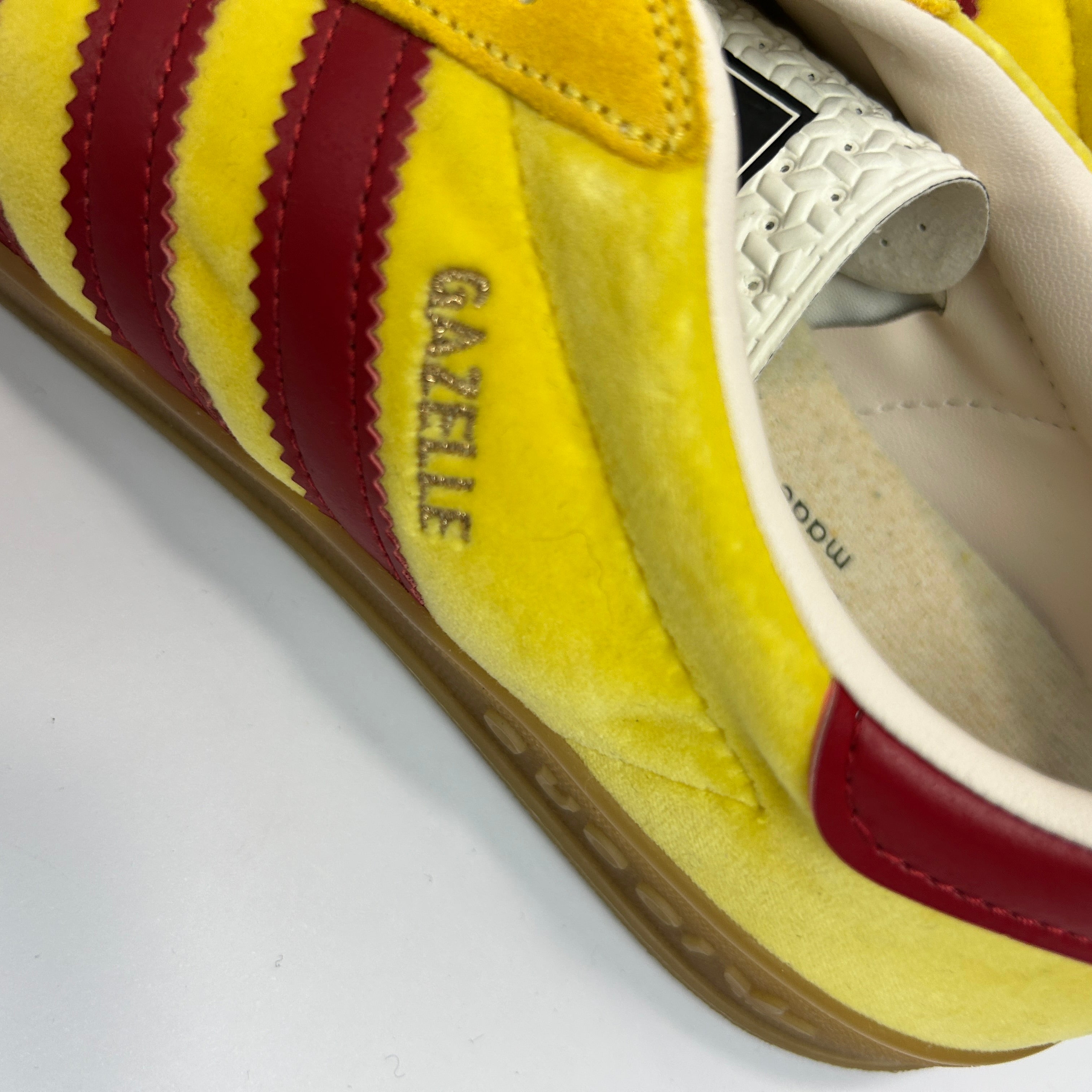 Gucci x Adidas Yellow Velvet Gazelle Trainers 38.5
