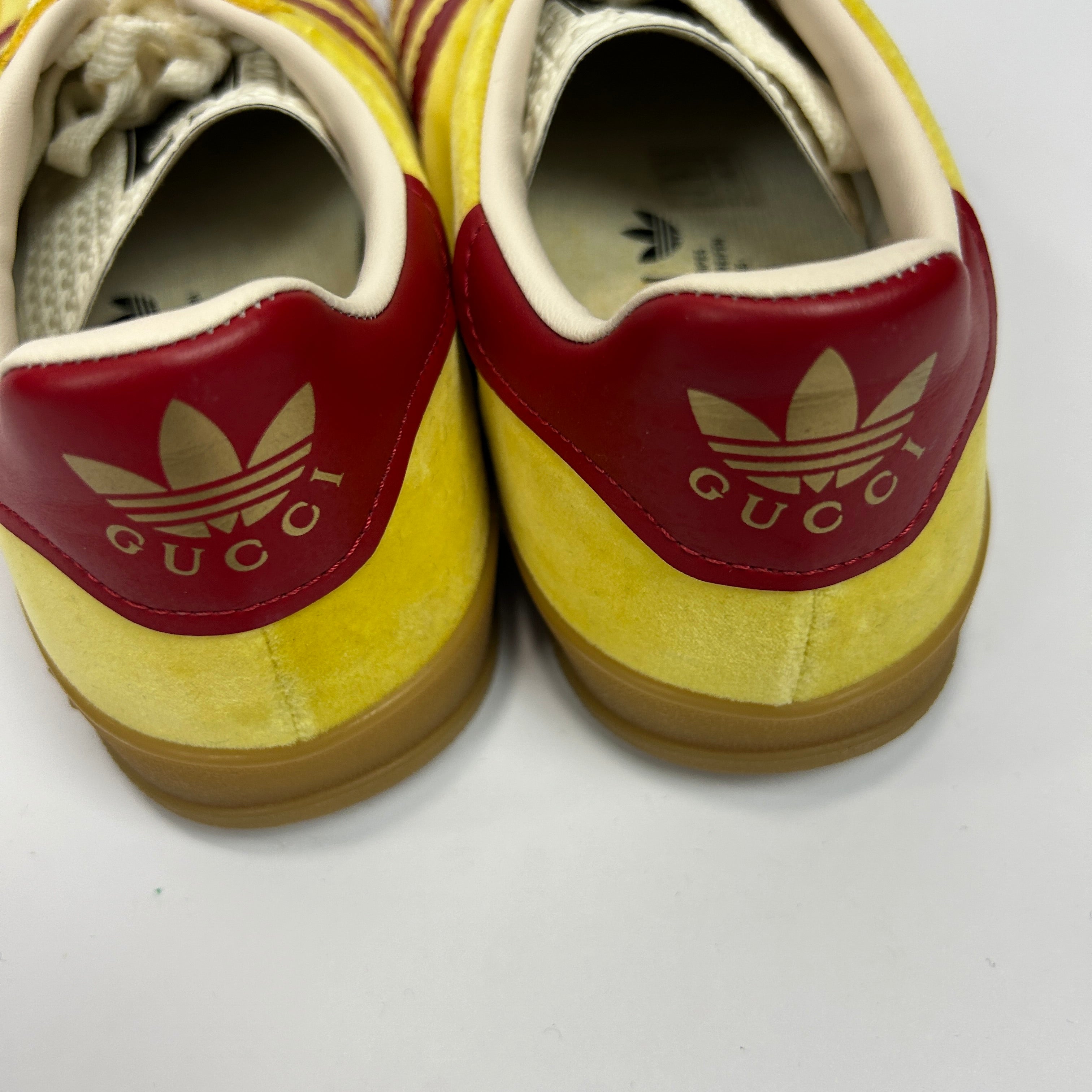 Gucci x Adidas Yellow Velvet Gazelle Trainers 38.5