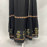 Vanessa Bruno Black Embroidered Cotton Maxi Dress M