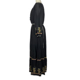 Vanessa Bruno Black Embroidered Cotton Maxi Dress M