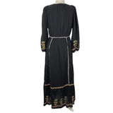 Vanessa Bruno Black Embroidered Cotton Maxi Dress M