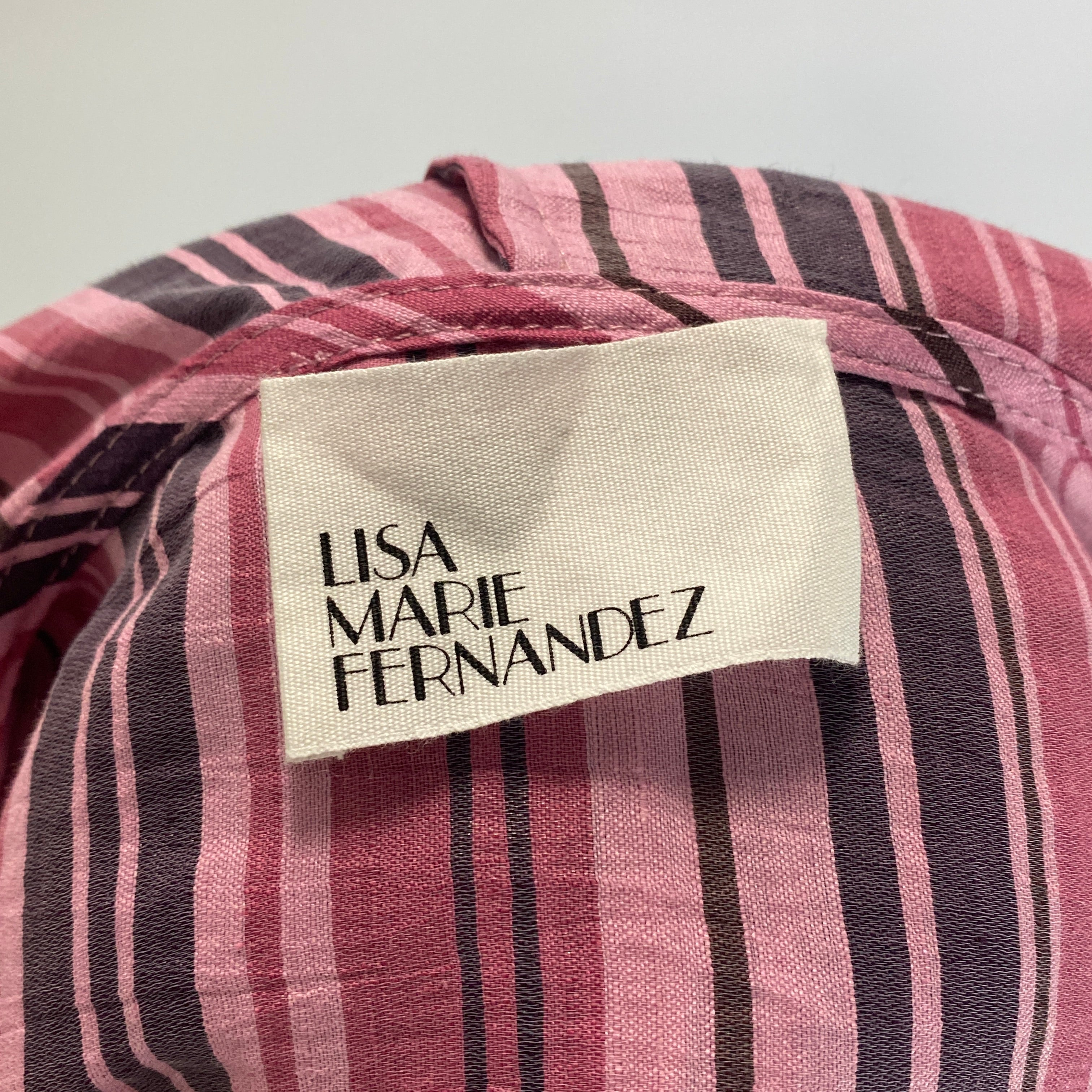 Lisa Marie Fernandez £500 Pink Stripe Linen Mix Hooded Tunic XS