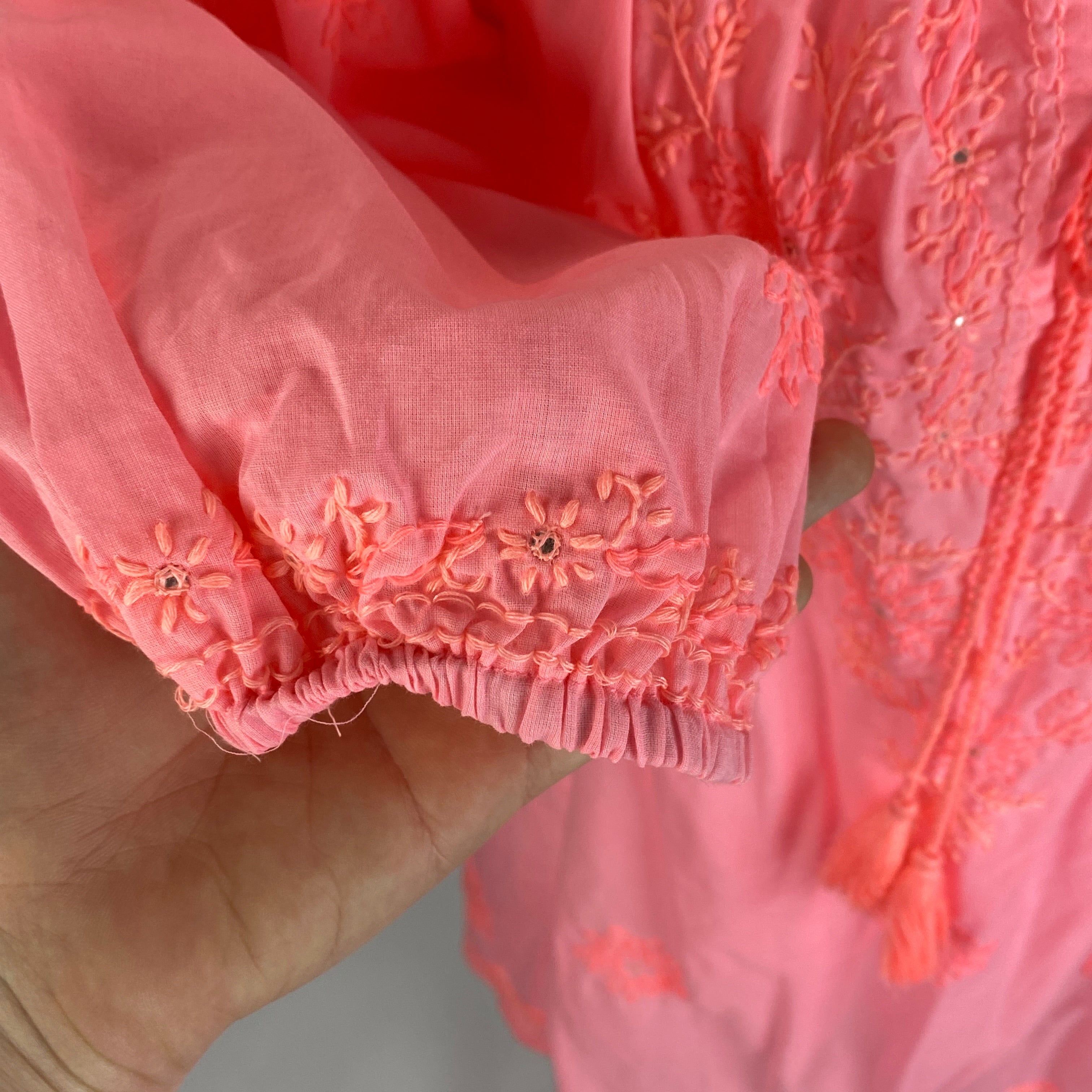 Juliet Dunn New Fluro Pink Embroidered Tunic XS/S/M