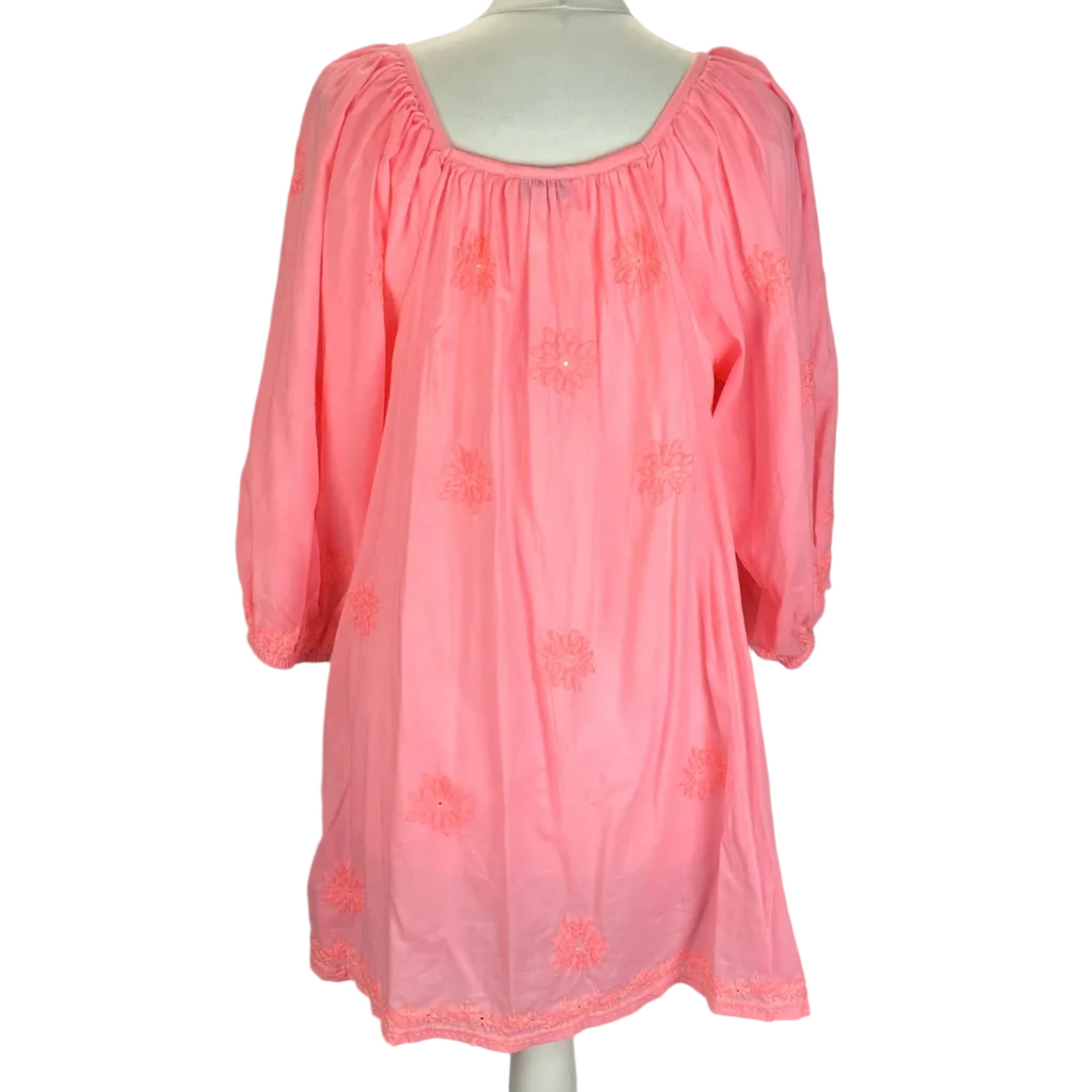 Juliet Dunn New Fluro Pink Embroidered Tunic XS/S/M
