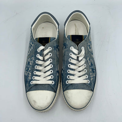 Valentino Denim Appliqued Butterfly Trainers 38