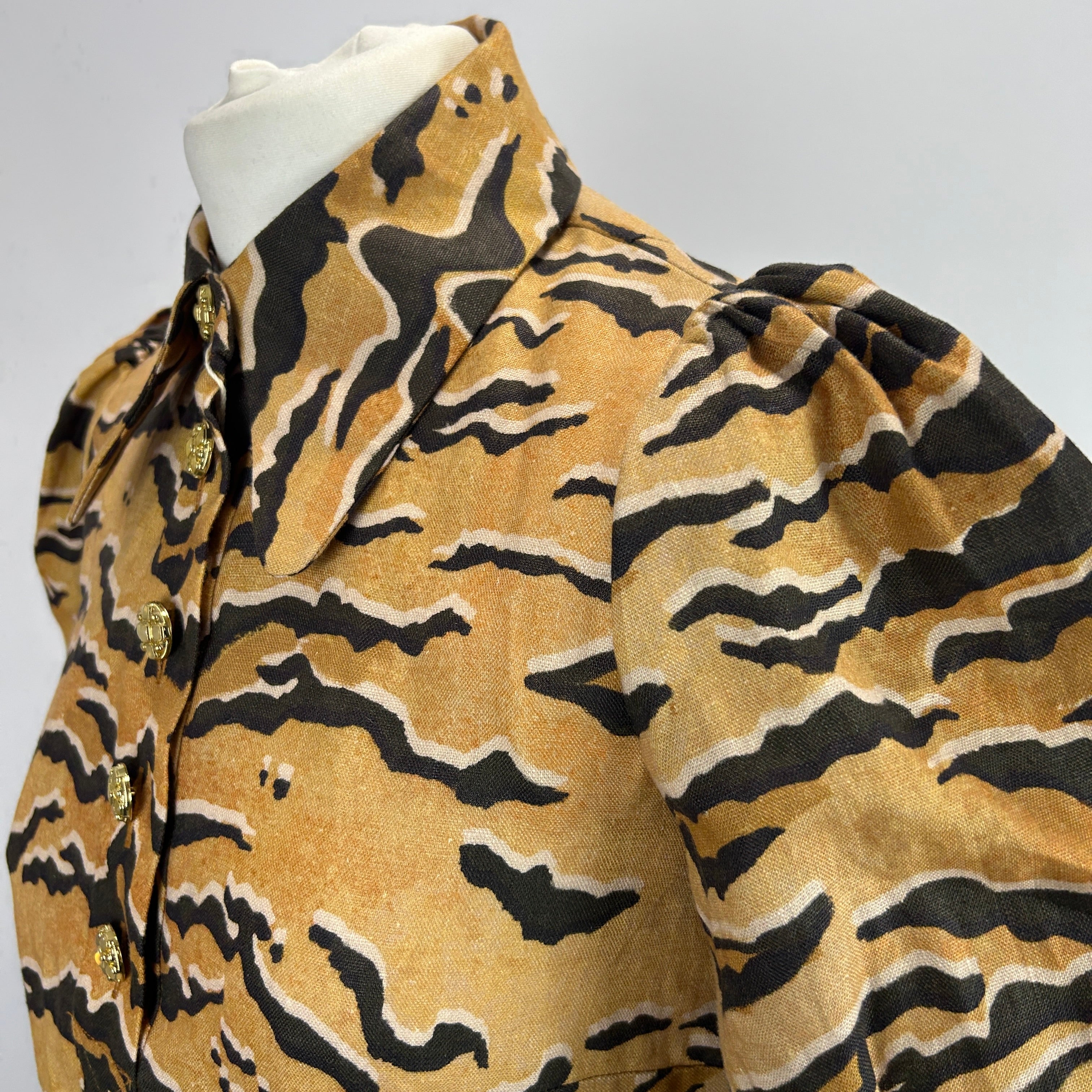 Zimmermann New £650 Tan Tiger Matchmaker Tunic Dress S