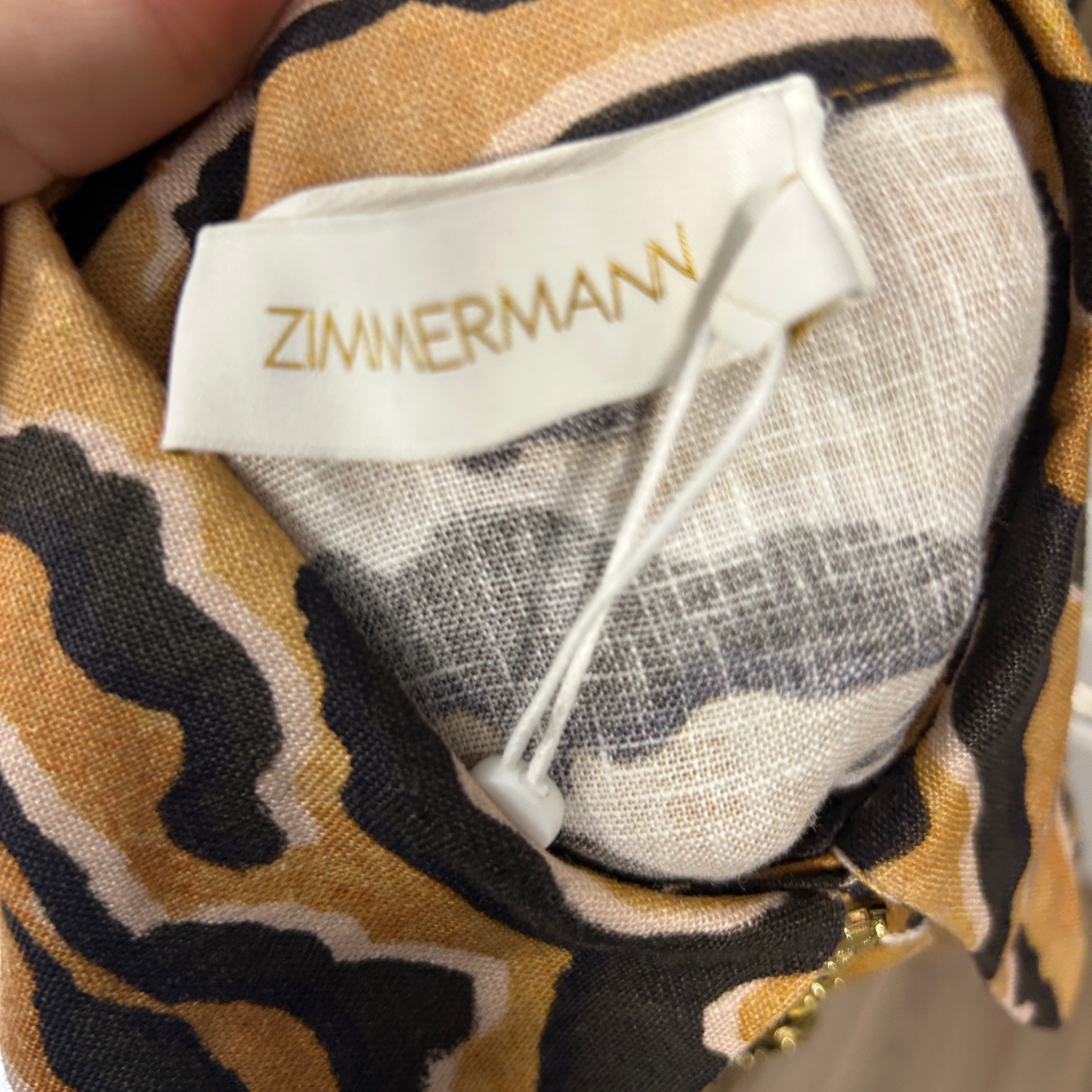 Zimmermann New £650 Tan Tiger Matchmaker Tunic Dress S