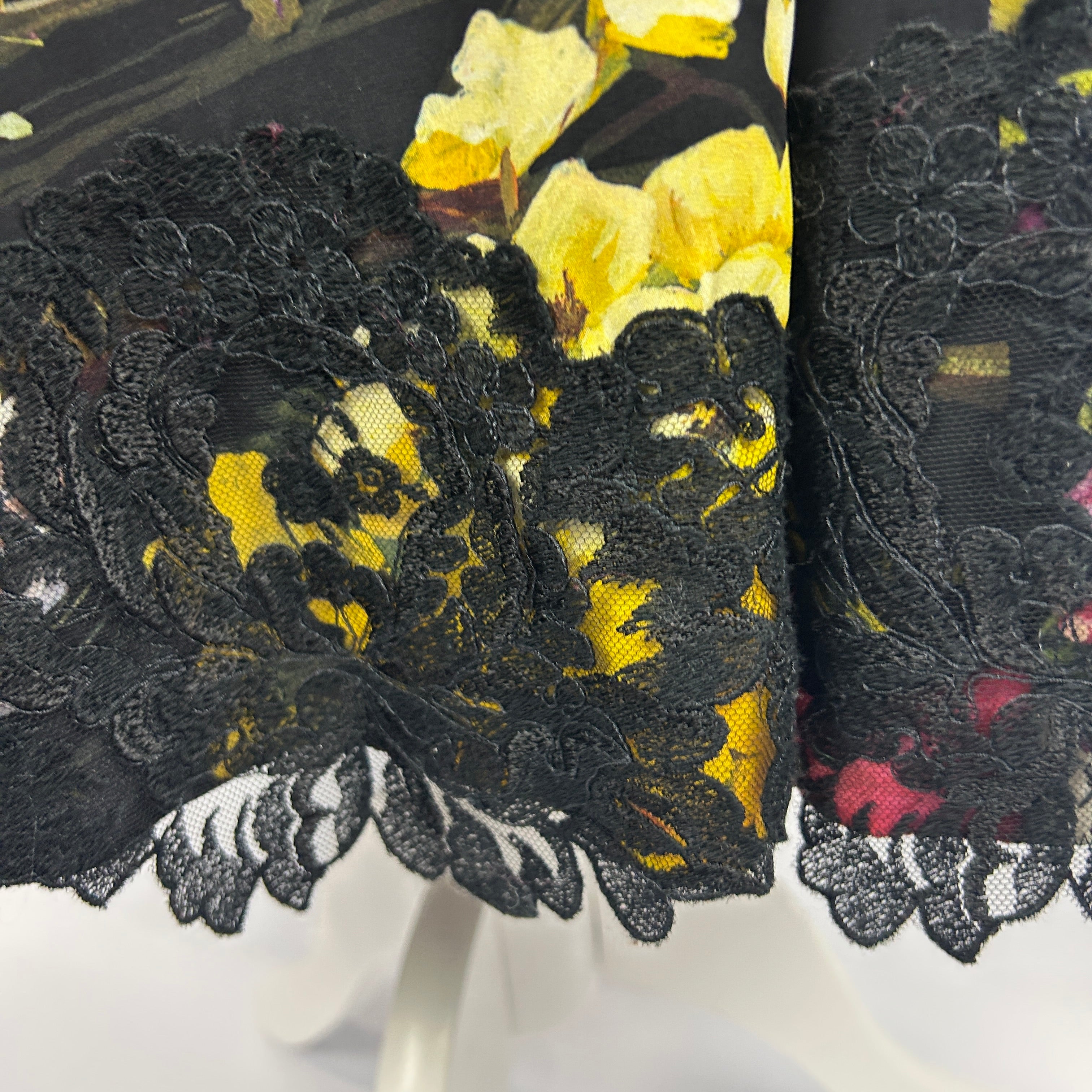 Dolce & Gabbana Black Floral Print Silk Crepe Dress M