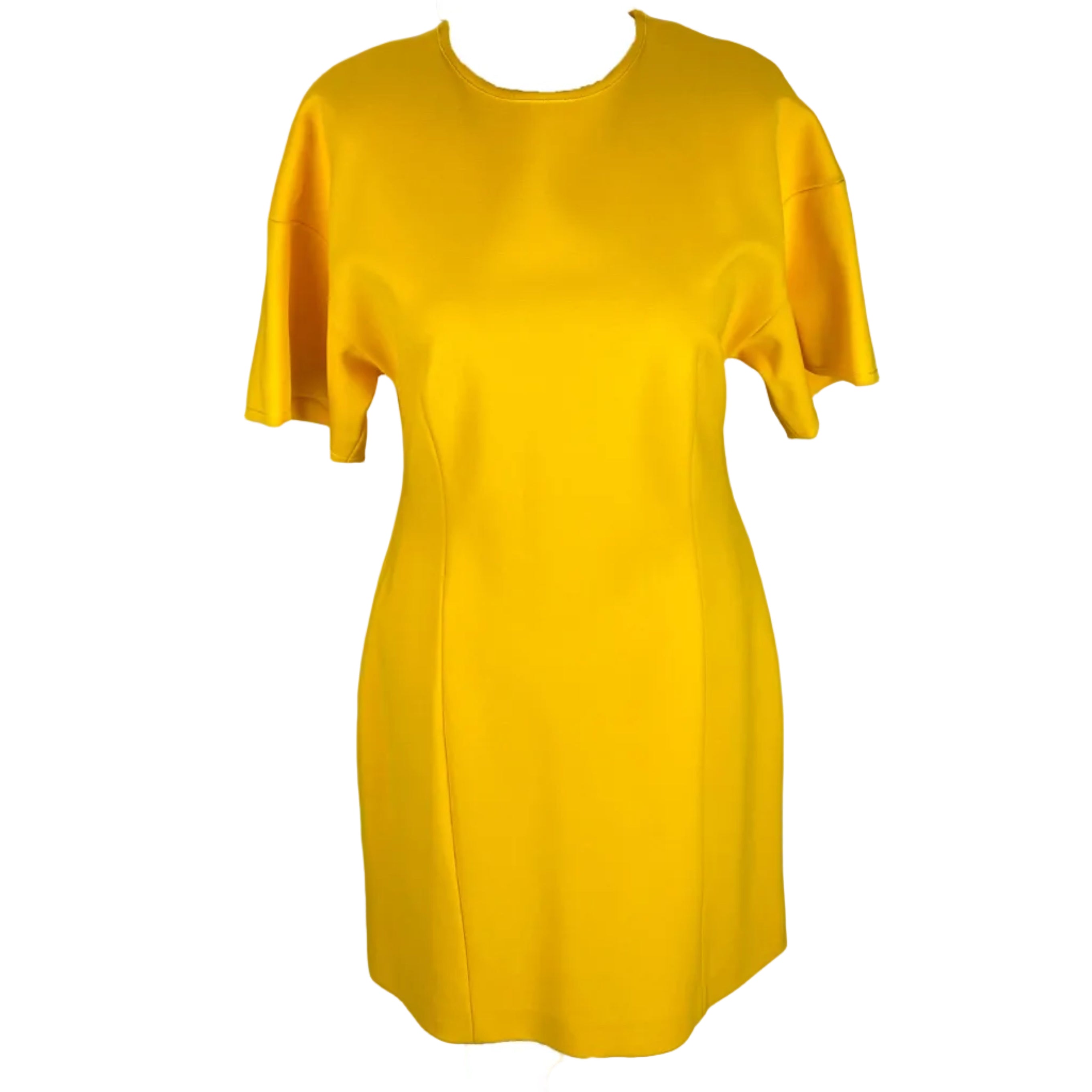 Emilio Pucci New Yolk Yellow Crepe Shift Dress M