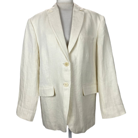 Anine Bing Brand New Off White Textured Linen Jacket S