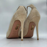 Aquazzura £470 Cream Suede Ankle Strap Pointed Heels 38