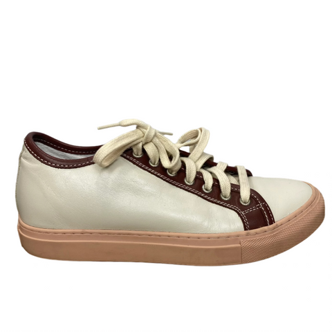 Sofie D'Hoore Ivory & Chocolate Leather Trainers 39