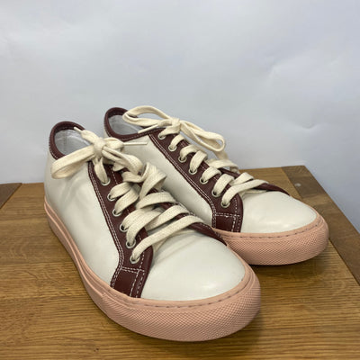 Sofie D'Hoore Ivory & Chocolate Leather Trainers 39