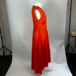 Frame Orange Crinkle Asymmetric Maxi Dress XS