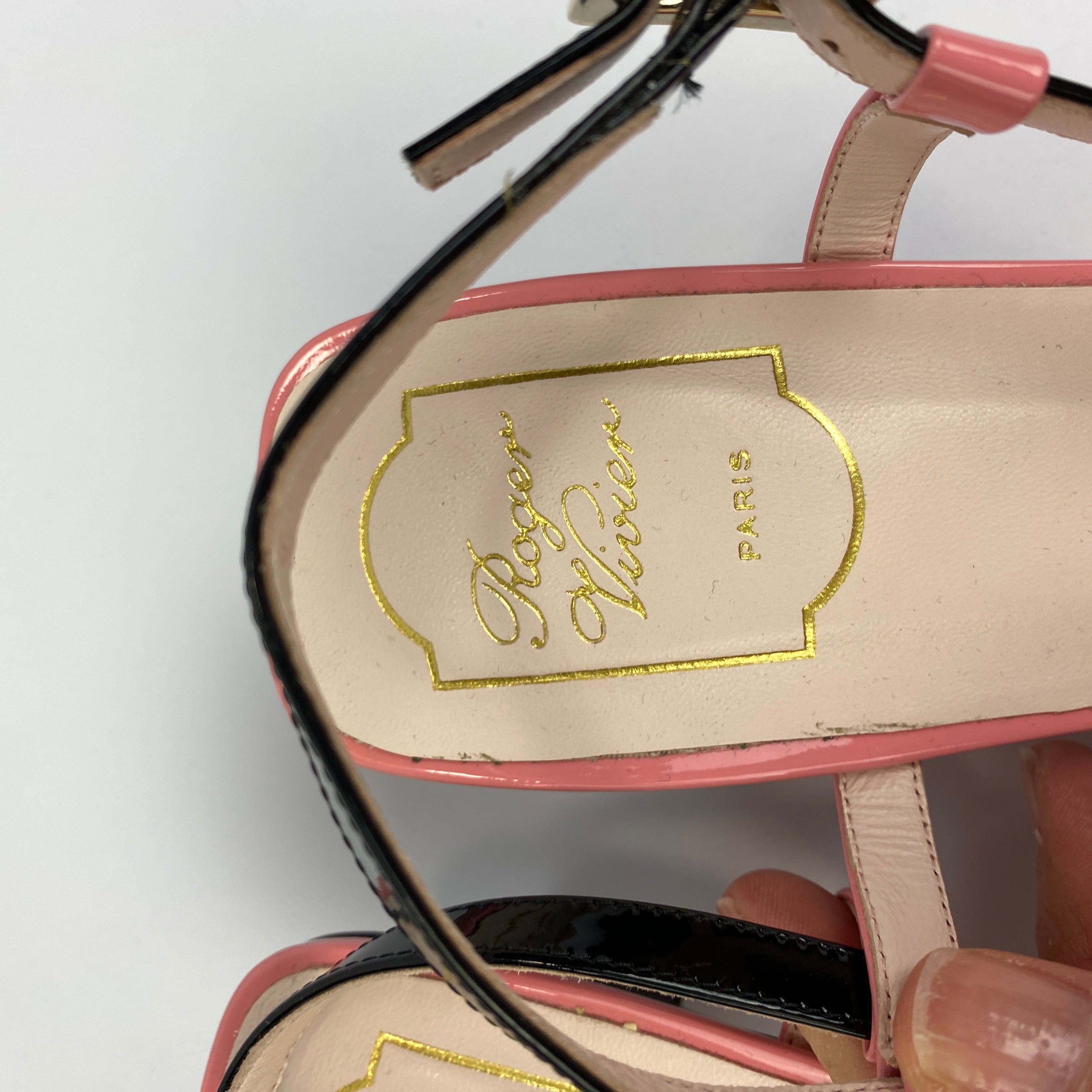 Roger Vivier £820 Sugar Pink Patent Belle Viver 45 Slingbacks 41