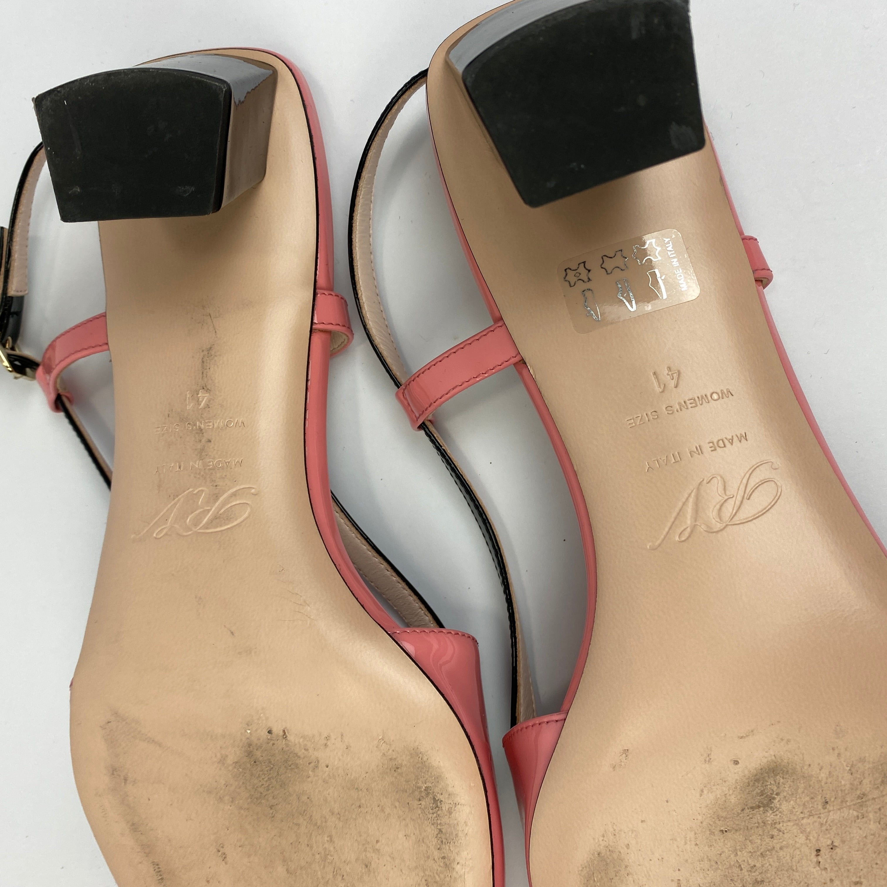 Roger Vivier £820 Sugar Pink Patent Belle Viver 45 Slingbacks 41