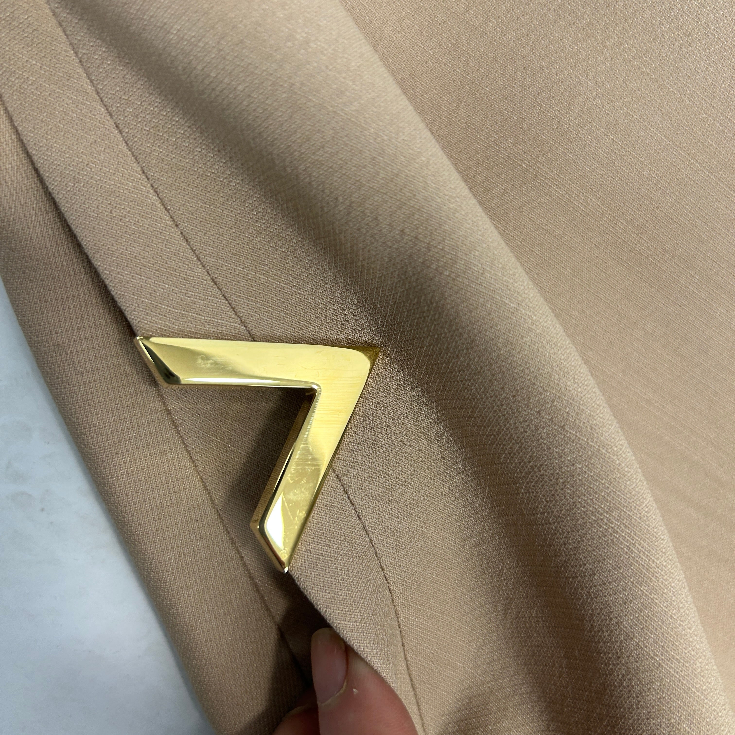 Valentino New £2850 Poudre V-Logo Wool & Silk A-Line Skirt XS