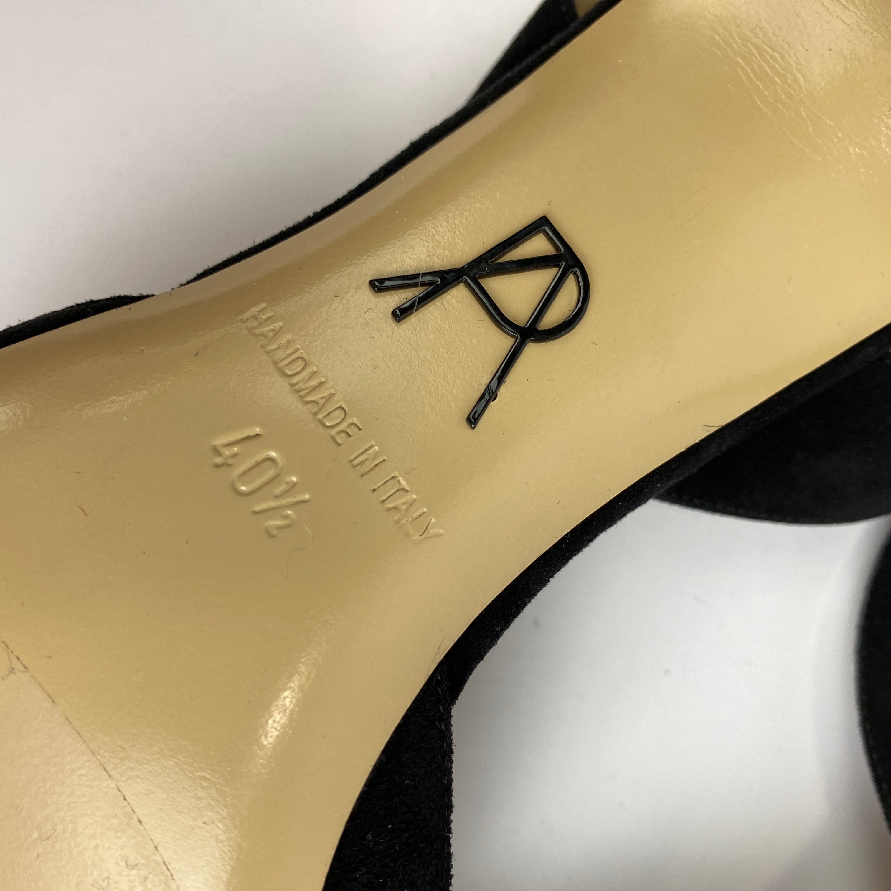 Paul Andrew Black Suede Slingback Heels 40.5