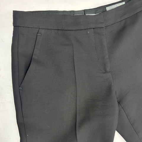 Alexander McQueen Black Wool & Silk Crop Trousers S