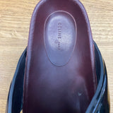 Celine Black Patent Leather Crisscross Slides 40