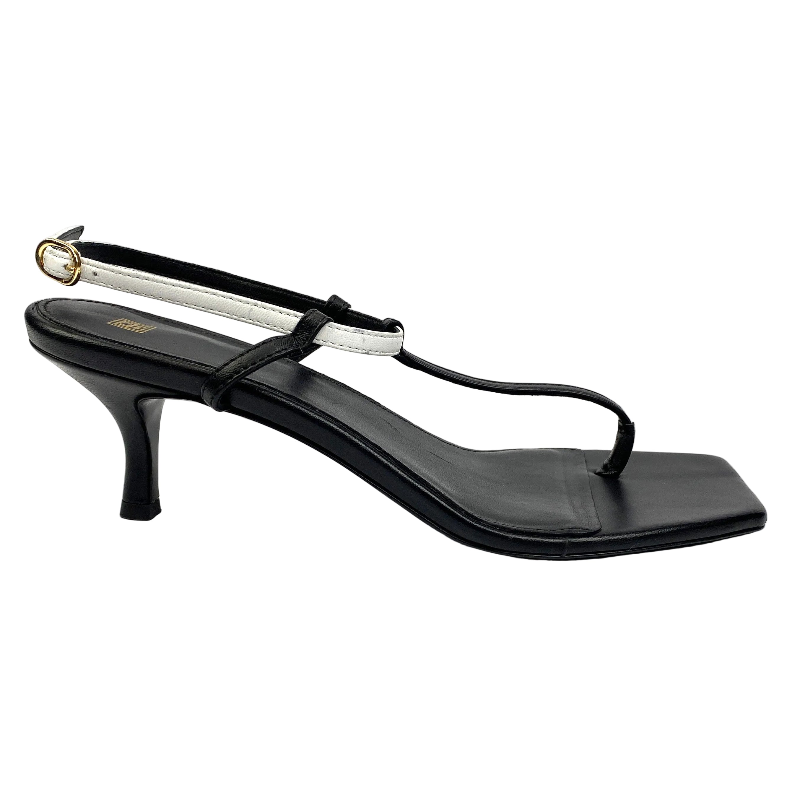 Toteme £430 Black & White Bicolour Strappy Sandals 40