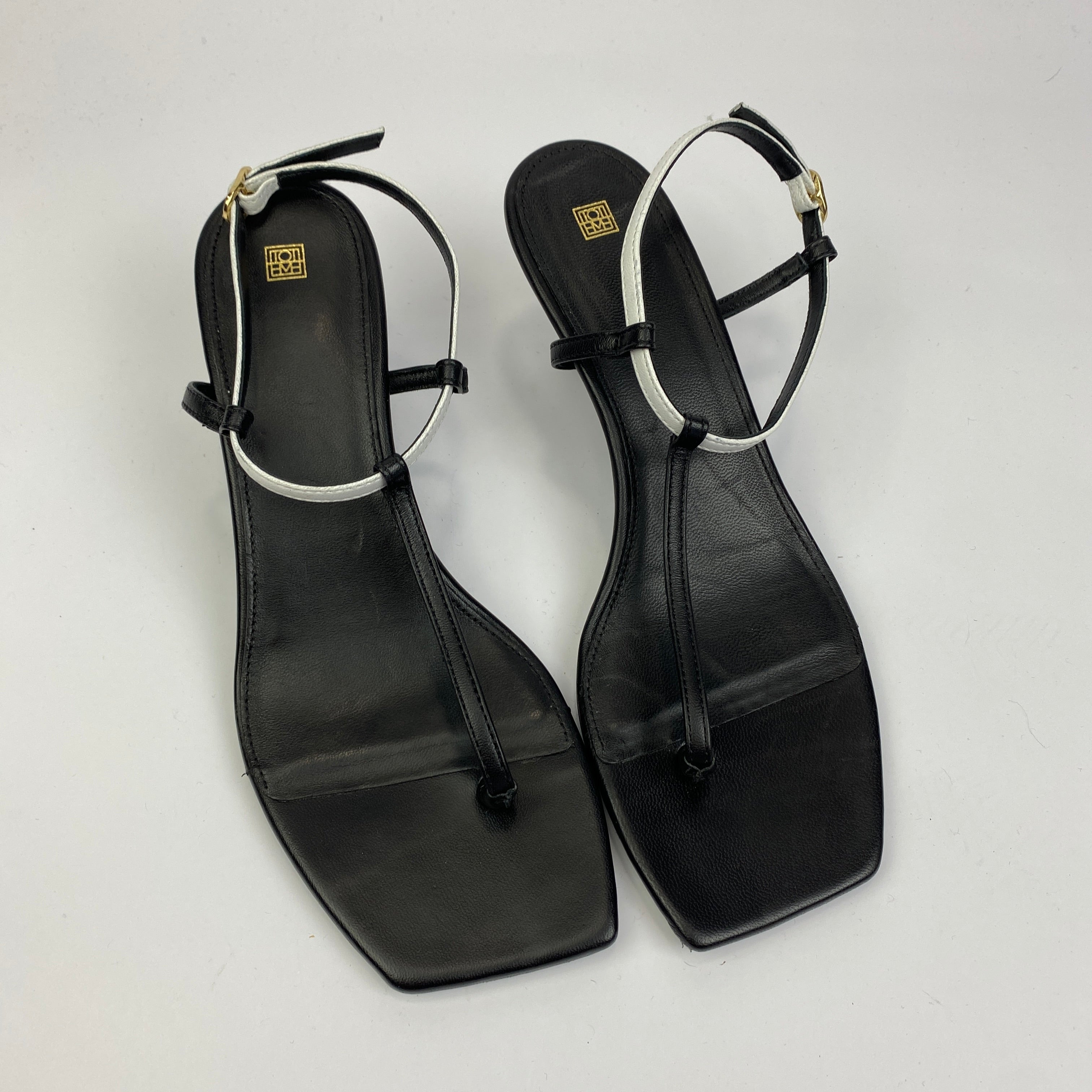 Toteme £430 Black & White Bicolour Strappy Sandals 40