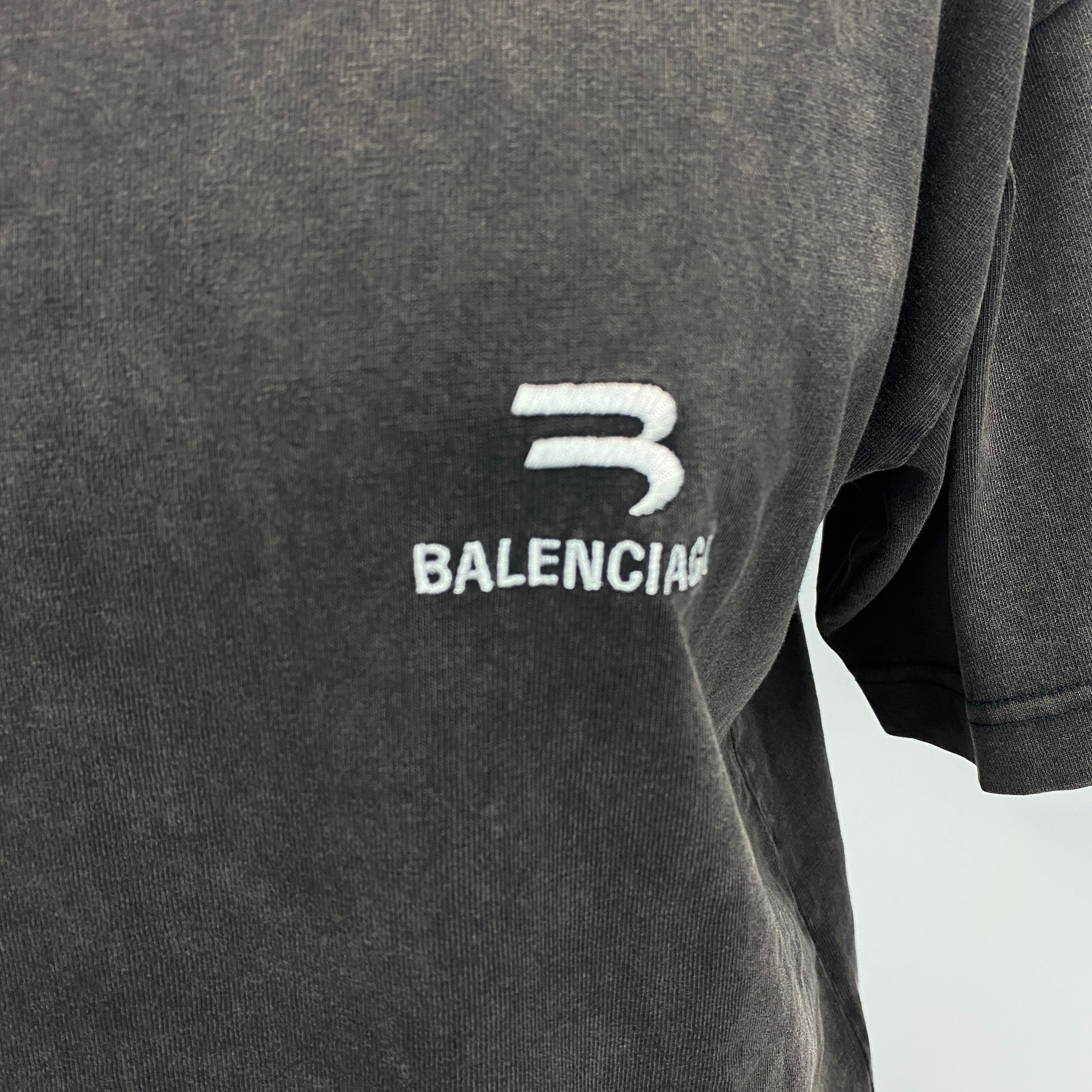 Balenciaga Perfect Washed Grey Unisex Tee Shirt XS