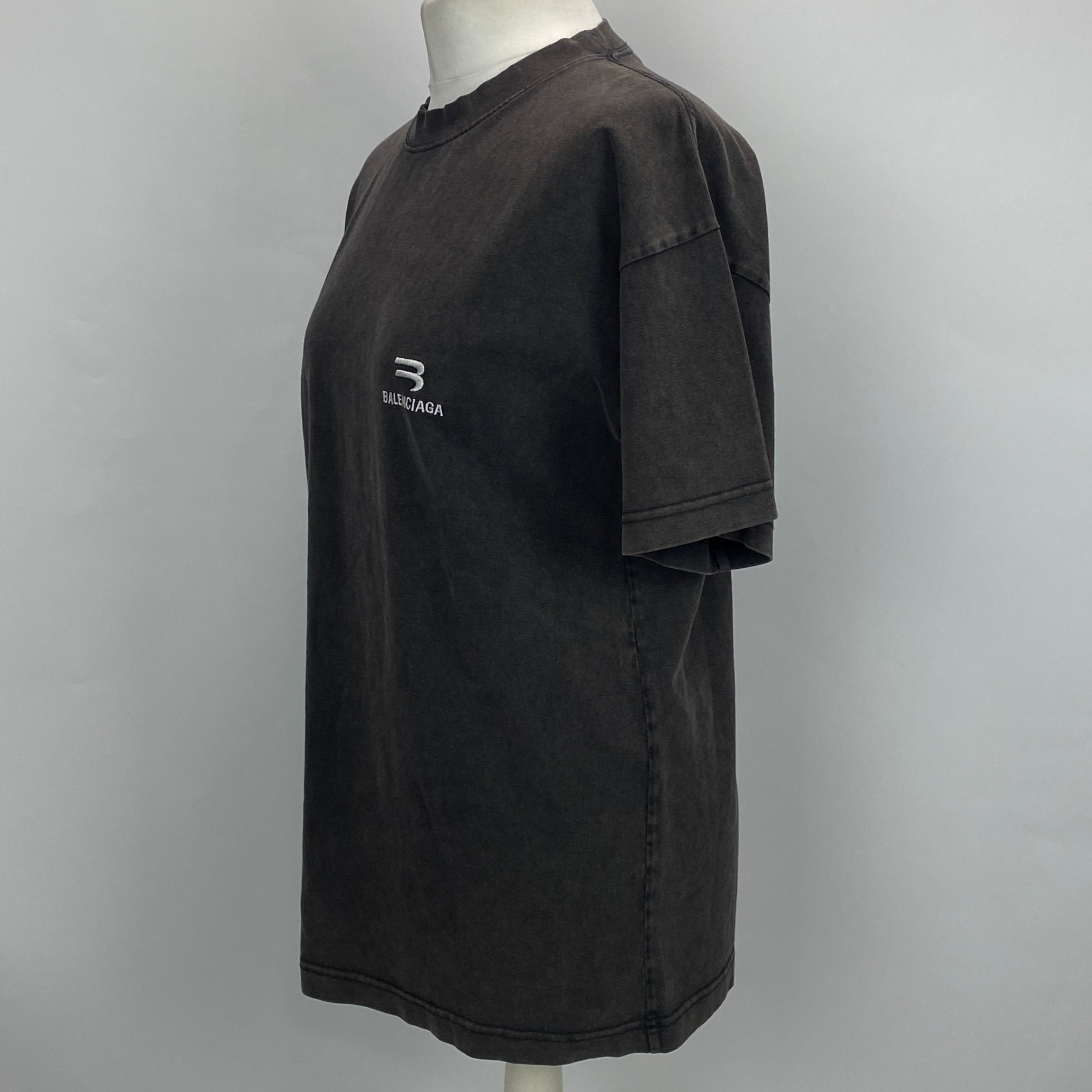 Balenciaga Perfect Washed Grey Unisex Tee Shirt XS