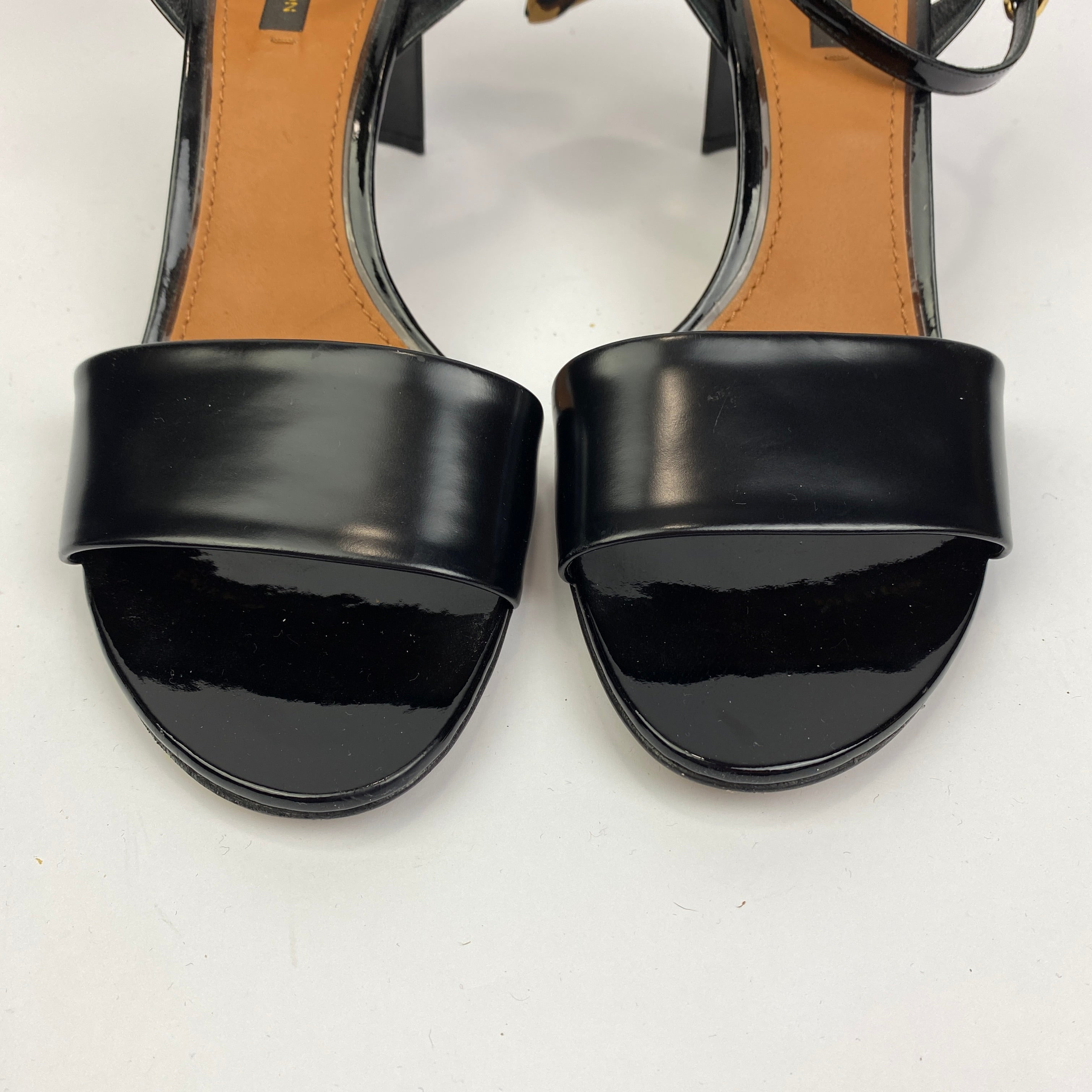 Louis Vuitton Black Leather Silk Ribbon Bow Sandals 41