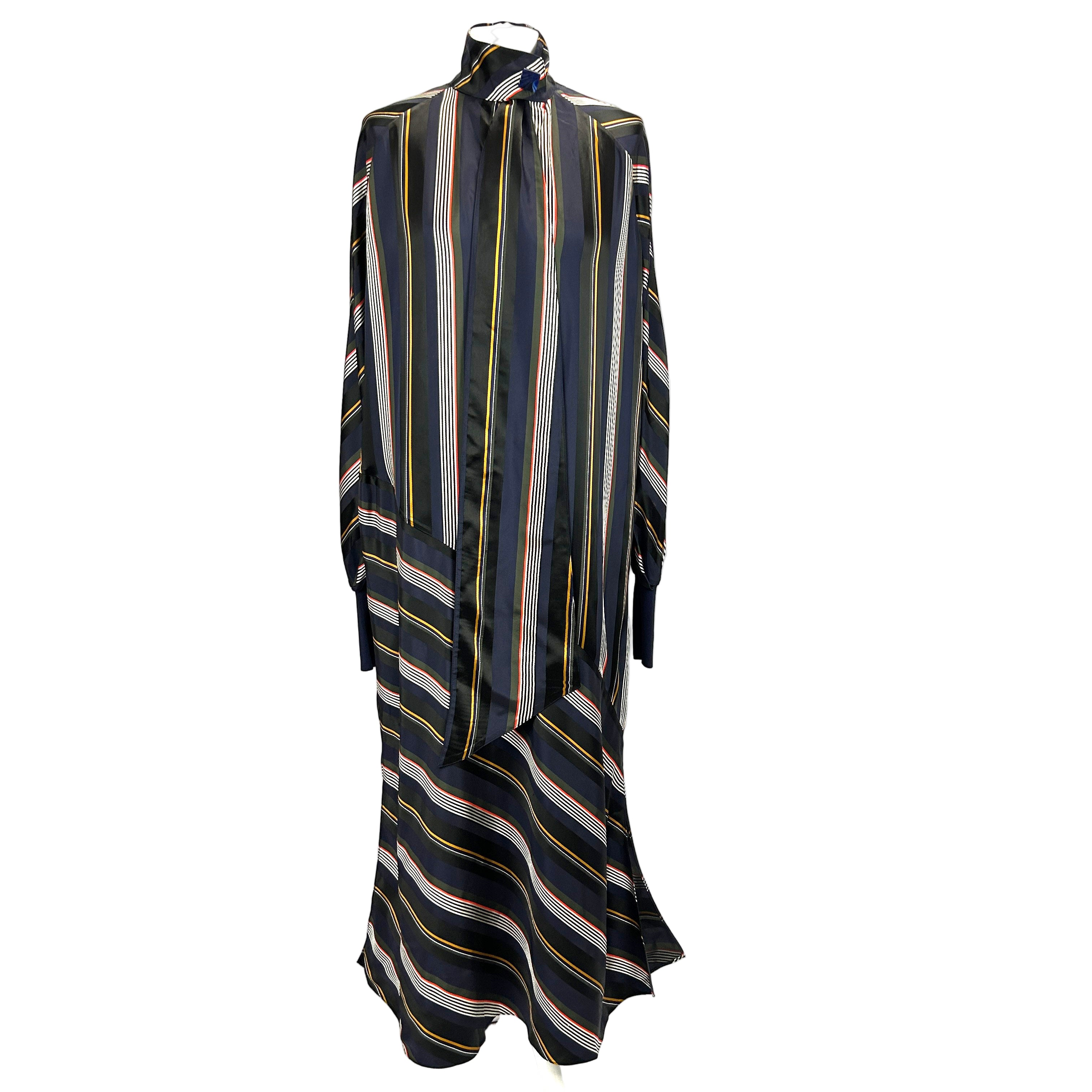 Roksanda Navy & Black Stripe Satin Shirtdress XS/S/M