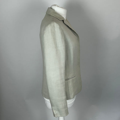 'S Max Mara Pale Grey Linen Blazer Jacket XS