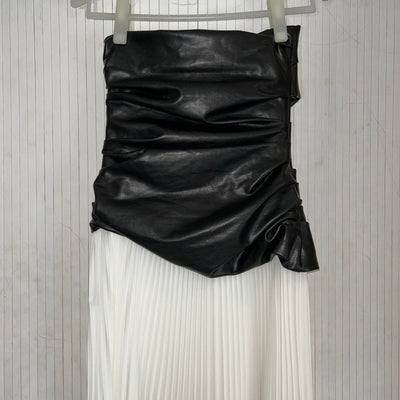 Simkhai Brand New £846 Arie Faux Leather Bustier Midi Dress XXS