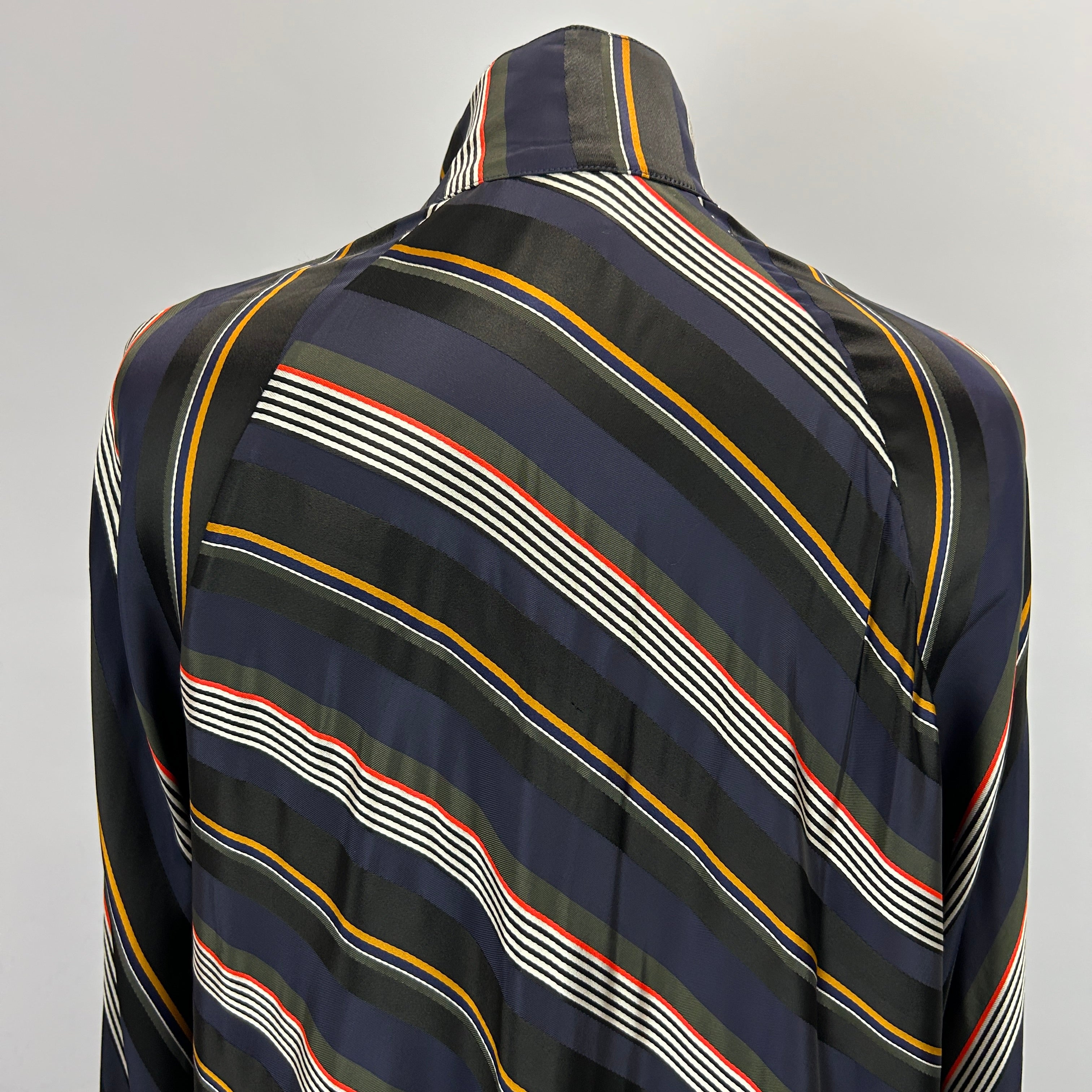 Roksanda Navy & Black Stripe Satin Shirtdress XS/S/M