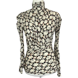 Isabel Marant Cream Geometric Print Ruched Top XXS