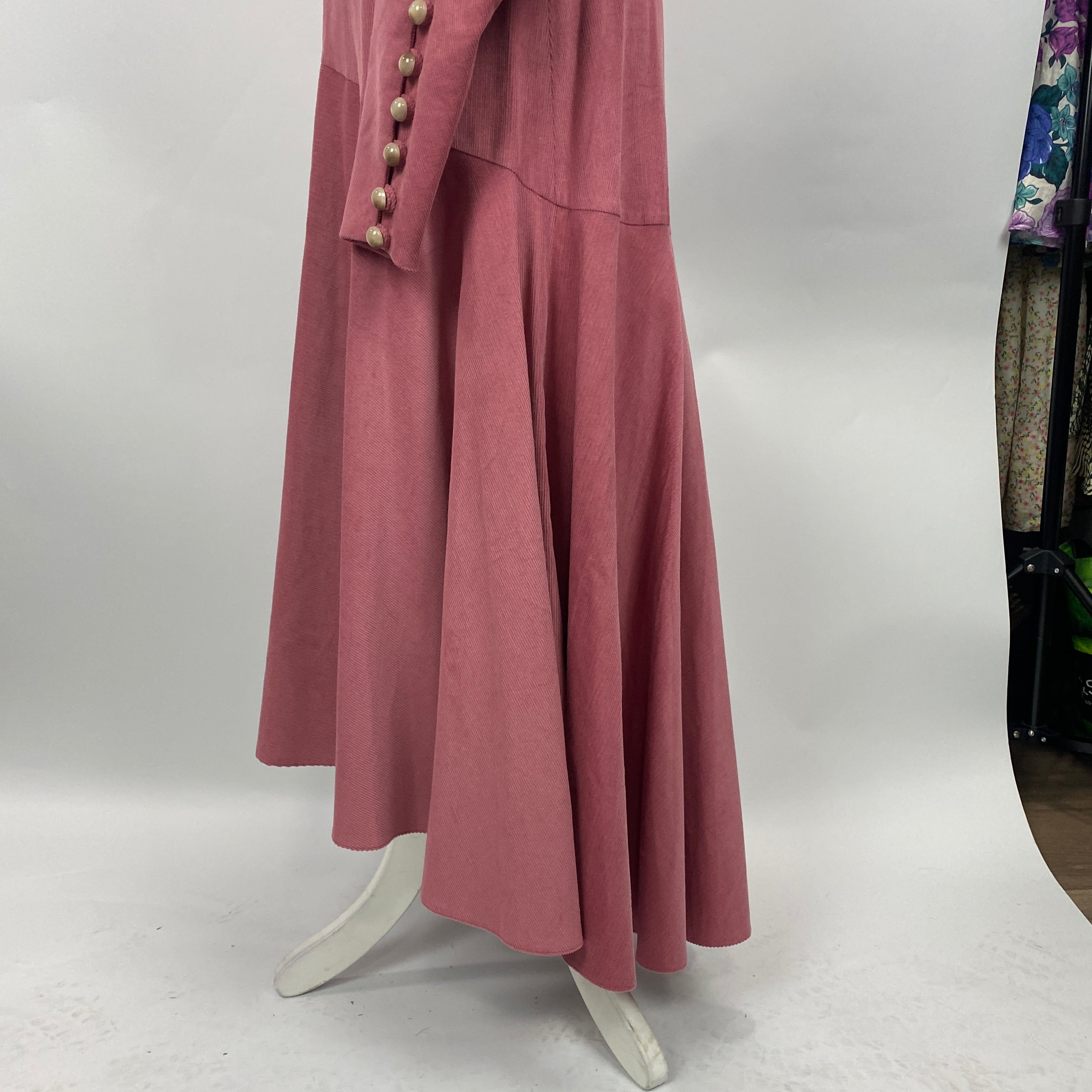 Anna Mason Rose Pink Corduroy Maxi Dress S
