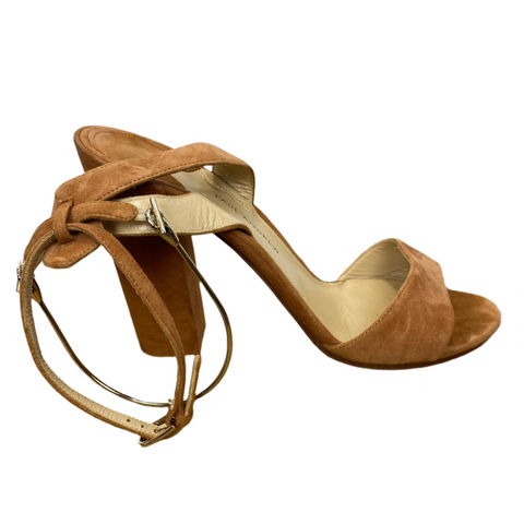 Paul Andrew Camel Suede Stirrup Detail Sandals 38