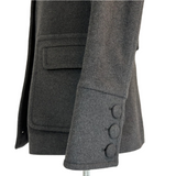 Blumarine Charcoal Jewel Collar Cashmere & Wool Coat M