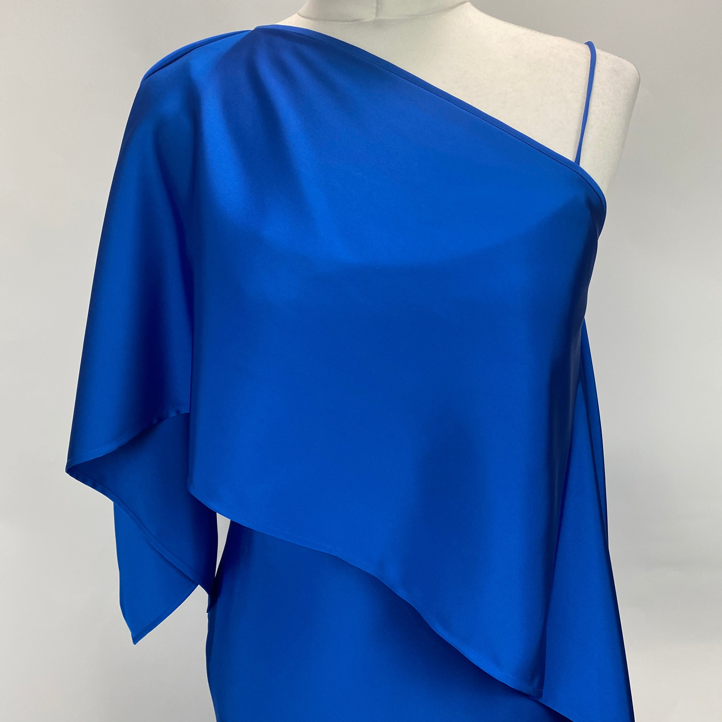 Weekend Max Mara New Cobalt Satin Slip Dress & Capelet S