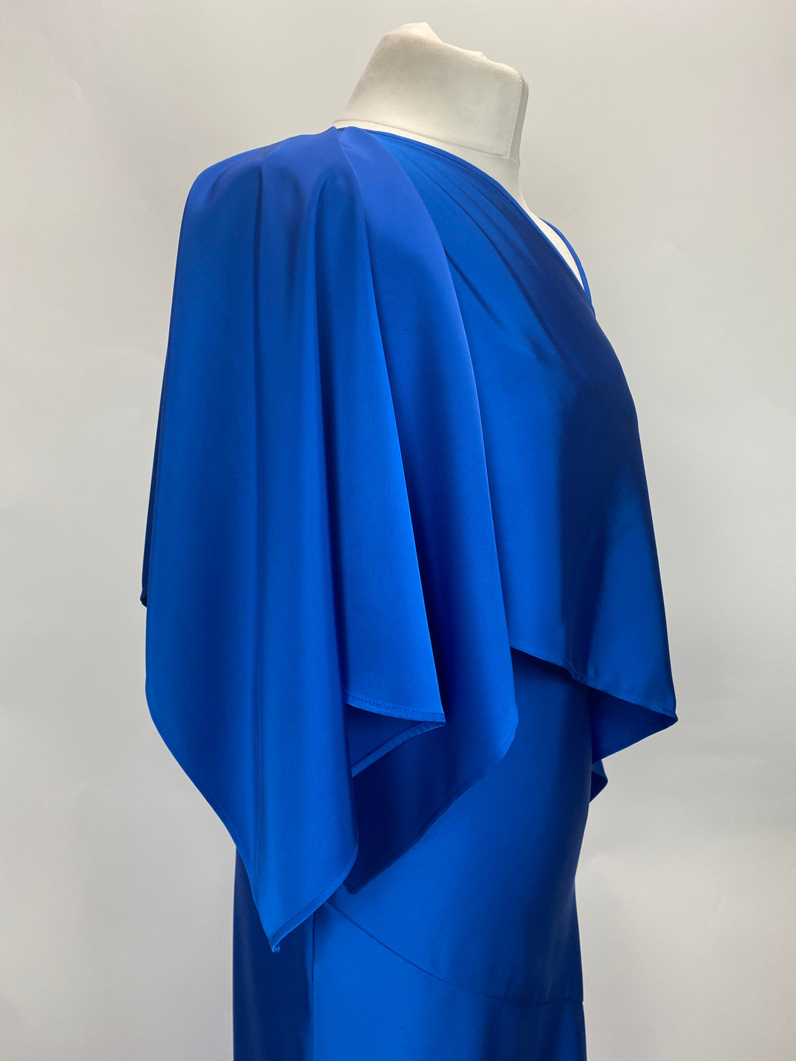 Weekend Max Mara New Cobalt Satin Slip Dress & Capelet S