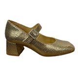 Penelope Chilvers £229 Gold Lizard Low Maryjane Heels 38