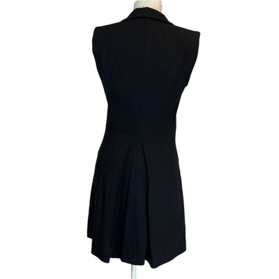 McQ Black Wool Sleeveless Wool Tuxedo Dress XXS