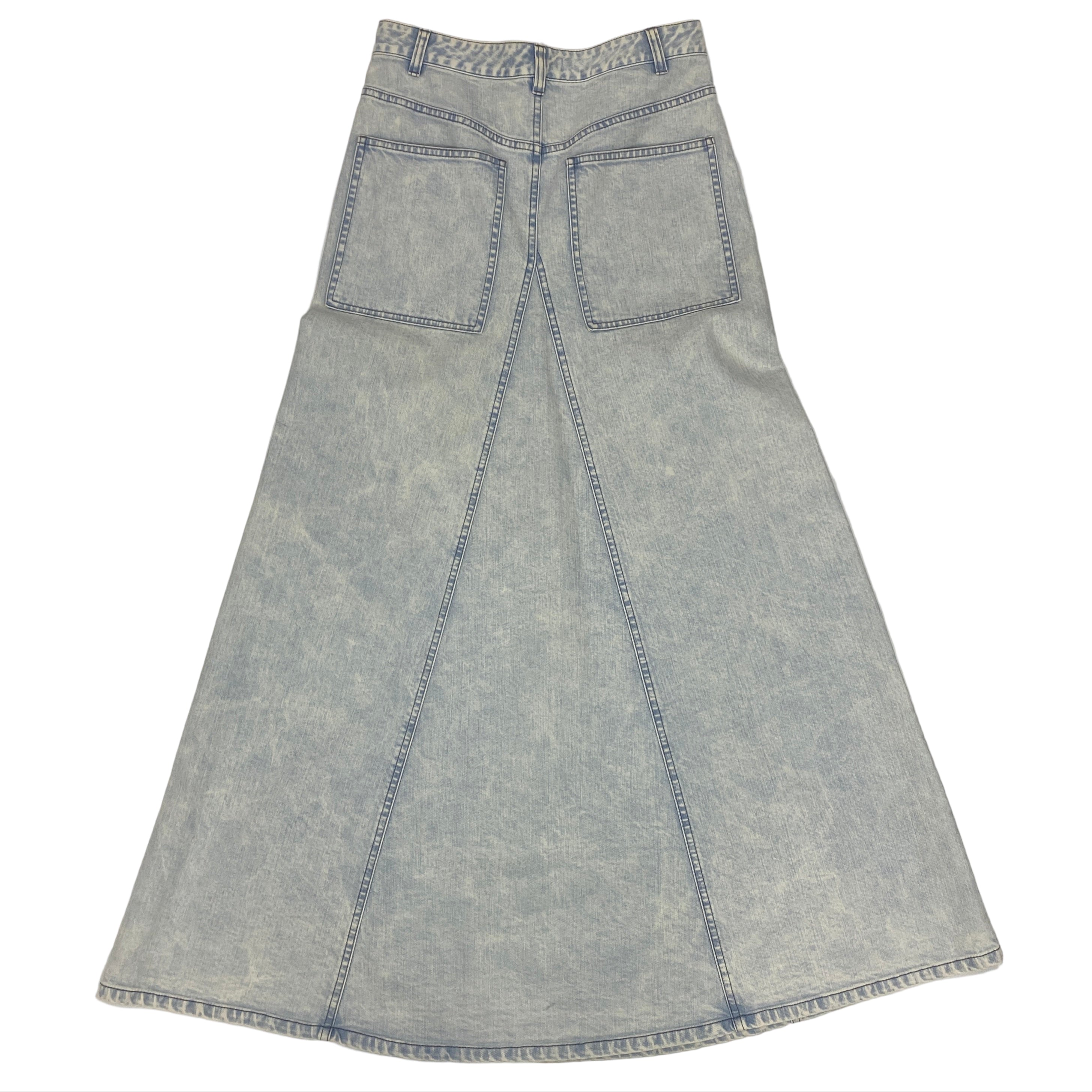 Tibi £455 Bleached Denim Maxi Skirt 24