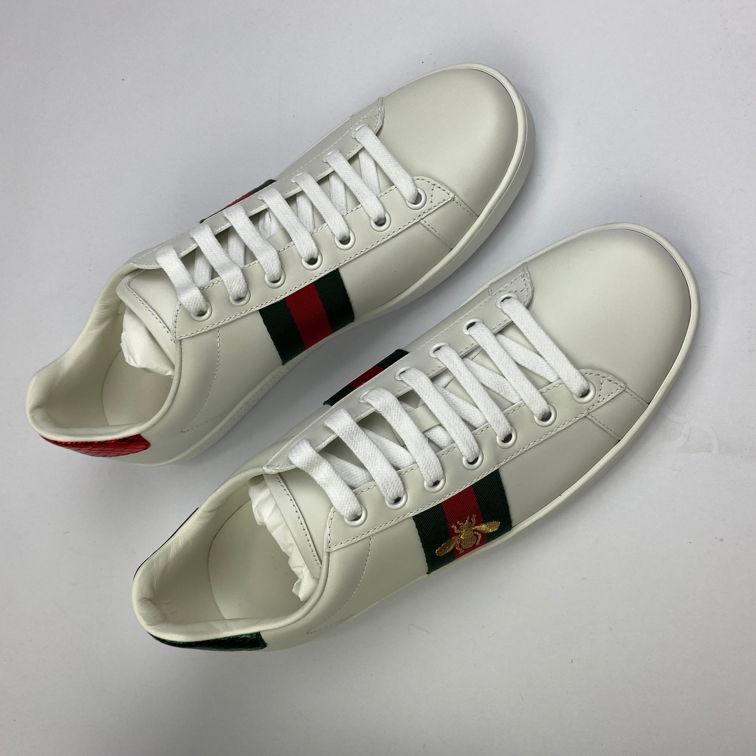 Gucci New £690 White Leather Ace Bee Trainers 40